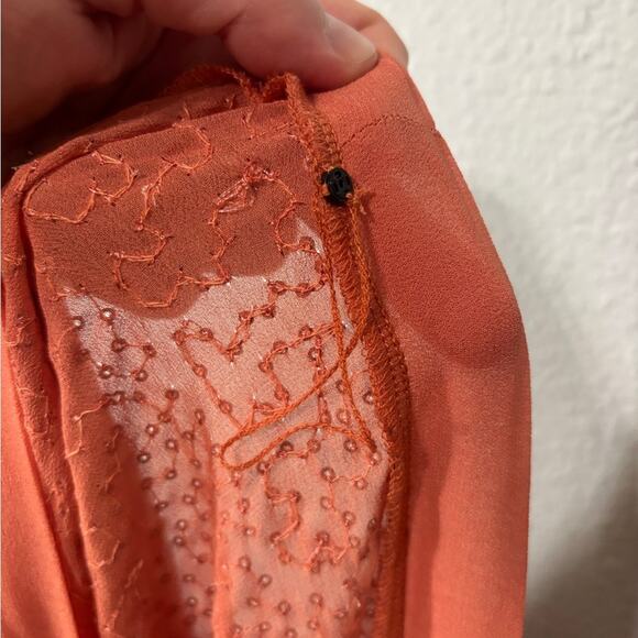Soft Surroundings NWT Aragon Resplendent Sequin Front Flowy Dress Coral L - Picture 6 of 9